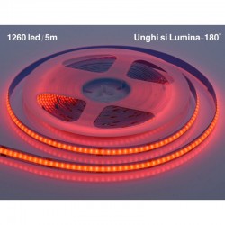 Banda COB Led Rosu - Flexibil - 252led/m - 12W/ml - Rola/5m Banda COB Led Rosu - Flexibil - 252led/m - 12W/ml - Rola/5m