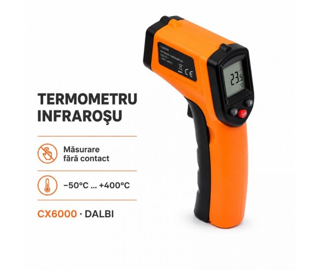 Termometru Infraroșu Digital cu Laser -50°C–400°C CX6000 DALBI