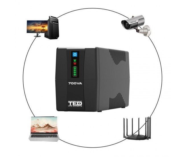 UPS 700VA / 400W Line Interactive AVR 2 schuko TED