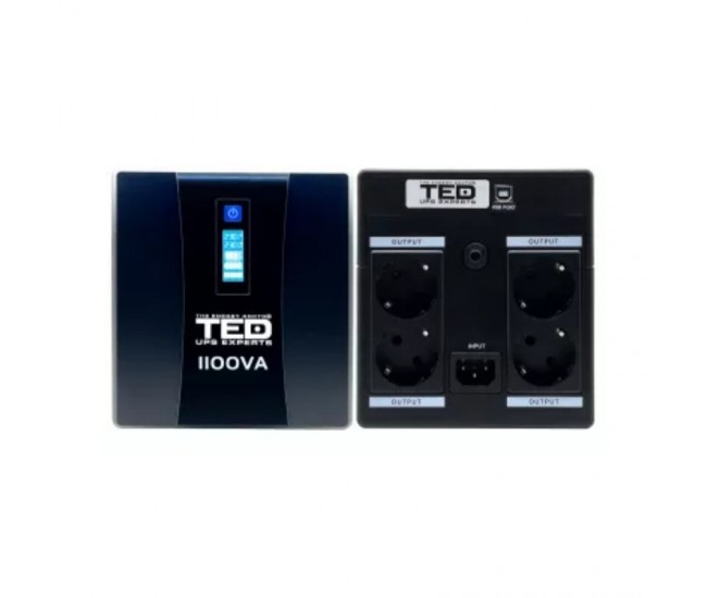 UPS 1100VA/600W LCD Line Interactive AVR 4 schuko USB TED