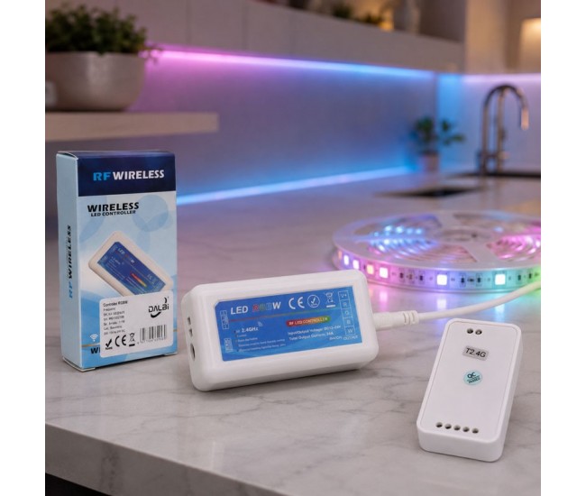 Controller LED Wireless RF 2.4G 12V-24V pentru Banda LED RGB RGBW DALBI