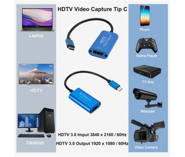 Placa Video Captura Hdmi - Tipe-C / HDTV