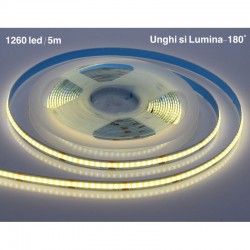 Banda COB Led Alb-Neutru - Flexibil - 252led/m - 12W/ml - Rola/5m Banda COB Led Alb-Neutru - Flexibil - 252led/m - 12W/ml - Rola/5m