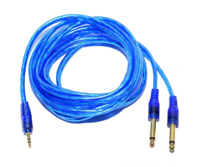 Cablu Jack 3,5 Tata Stereo-2 Jack 6,3 Tata Mono Siliconat/3m, Profesional