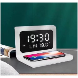 Ceas Alb cu Incarcare Wireless Ceas Alb cu Incarcare Wireless