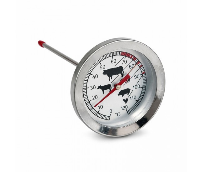 Termometru Metalic Analog cu Tija 0–120 grade Celsius pentru Gratar, Cuptor si Afumatoare - HoReCa | DALBI