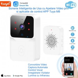Sonerie de Usa cu Camera Video, WI-FI si Tuya - M8 Sonerie de Usa cu Camera Video, WI-FI si Tuya - M8