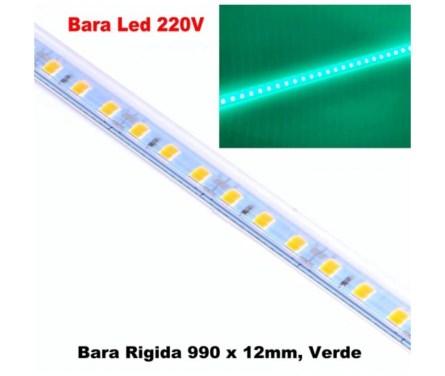 Bara Led 220V / 72 x SMD 5050 / Verde, 990x12x1mm