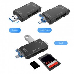 Cititor de Card OTG 6 in 1 cu USB 3.0 - Micro - Tip C - TF/SD Card Cititor de Card OTG 6 in 1 cu USB 3.0 - Micro - Tip C - TF/SD Card