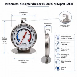 Termometru de Cuptor din Inox 50-300°C cu Suport DALBI XTJ-11