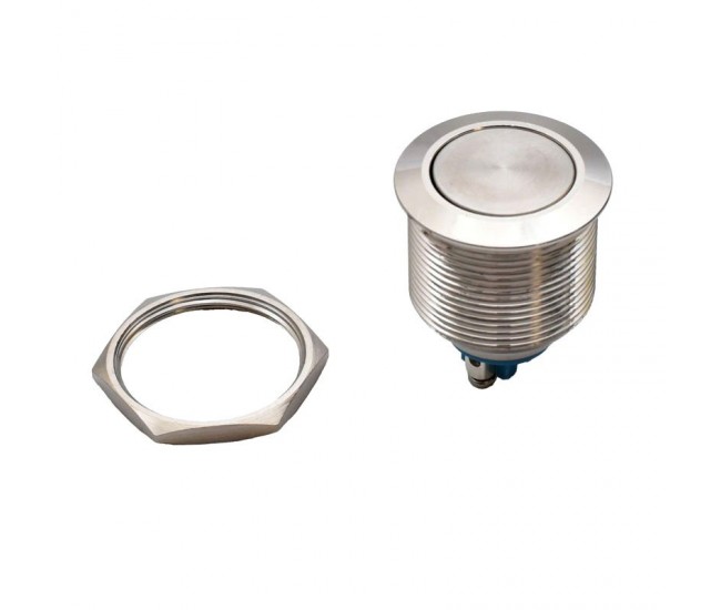 Intrerupator Push Metalic 22mm cu Retinere