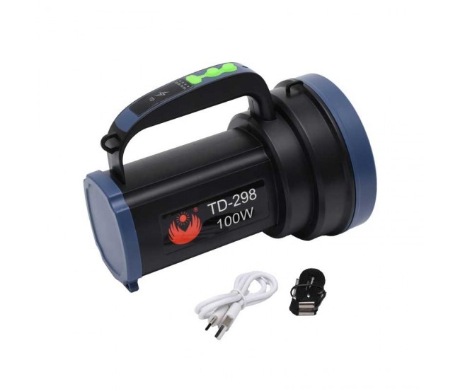 Lanterna TD-298 cu Led 100W si 3 Faze de Lumina / Acumulator LI-Po