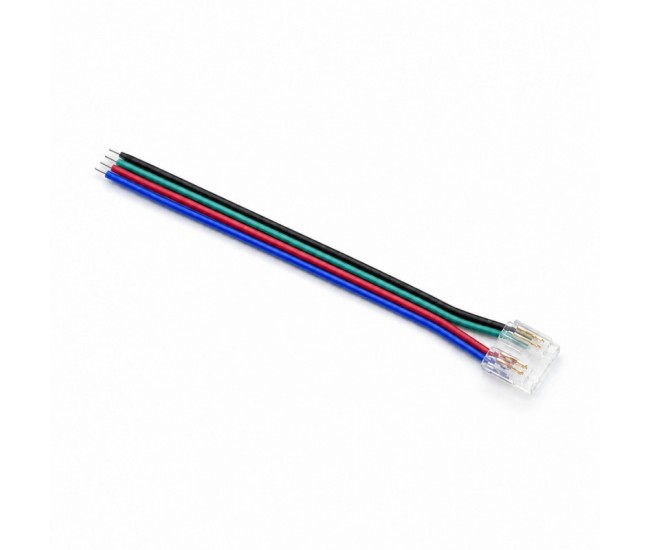 Conector Banda LED COB RGB 10mm 4 Pini cu Cablu 10cm Set 10 Buc DALBI