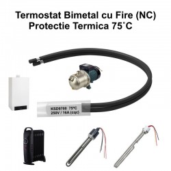 Termostat Temperatura 75˚C cu Fire, Bimetal KSD9700 NC, 250/16A - DALBI