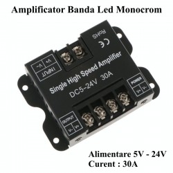 Amplificator Banda Led Monocolor 5V-24V/30A Amplificator Banda Led Monocolor 5V-24V/30A
