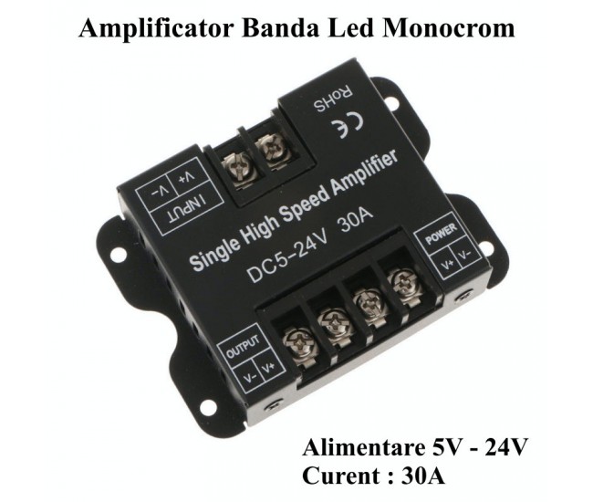 Amplificator Banda Led Monocolor 5V-24V/30A