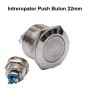 Intrerupator Push Metalic 22mm cu Retinere