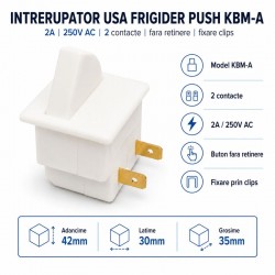 Intrerupator Usa Frigider Push Buton KBM-A 2A 250V AC fara Retinere DALBI