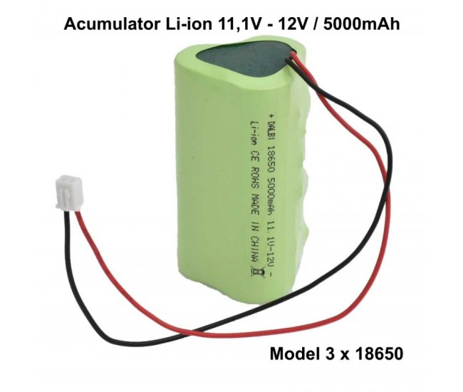 Acumulator Li-ion 11,1V-12V / 5000mAh - Model 3 x 18650