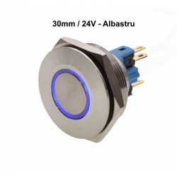 Push Buton 30mm/24V Led Albastru Push Buton 30mm/24V Led Albastru