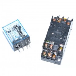 Releu 24V AC, Elecromagnetic 11 Pini cu Soclu Releu 24V AC, Elecromagnetic 11 Pini cu Soclu
