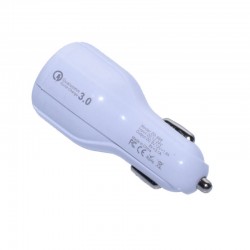 Incarcator Auto 2 x Usb 3.0 / D-15, Alb Incarcator Auto 2 x Usb 3.0 / D-15, Alb