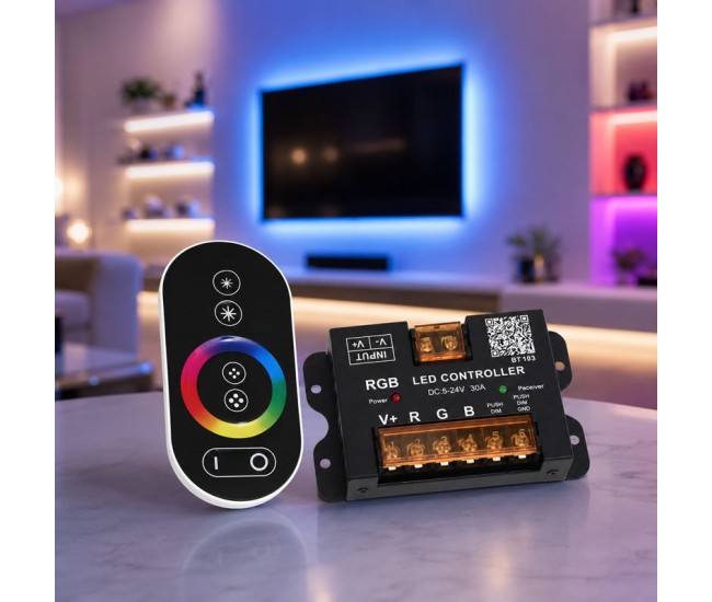 Controler LED RGB 5-24V 30A Bluetooth pentru Banda LED RGB BT103