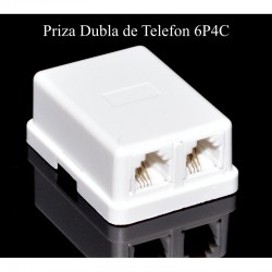 Priza Dubla de Telefon 2 x 6P4C Priza Dubla de Telefon 2 x 6P4C