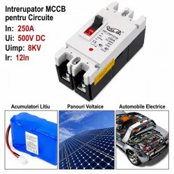 Intrerupator MCCB DC 2P 250A 500V pentru Panouri Fotovoltaice DALBI