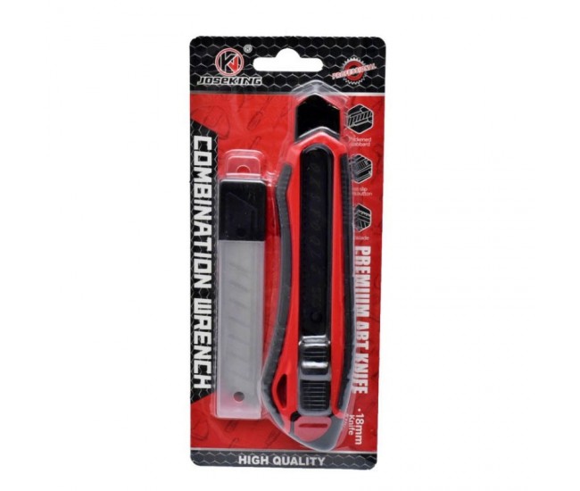 Cutter Profesional Ergonomic cu lama Neagra 18mm si Rezerva