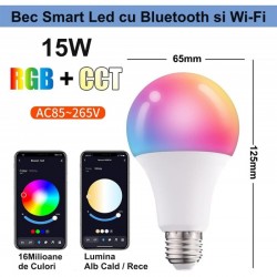Bec RGBW-CCT Smart E27 cu Bluetooth - Wifi si APP Bec RGBW-CCT Smart E27 cu Bluetooth - Wifi si APP