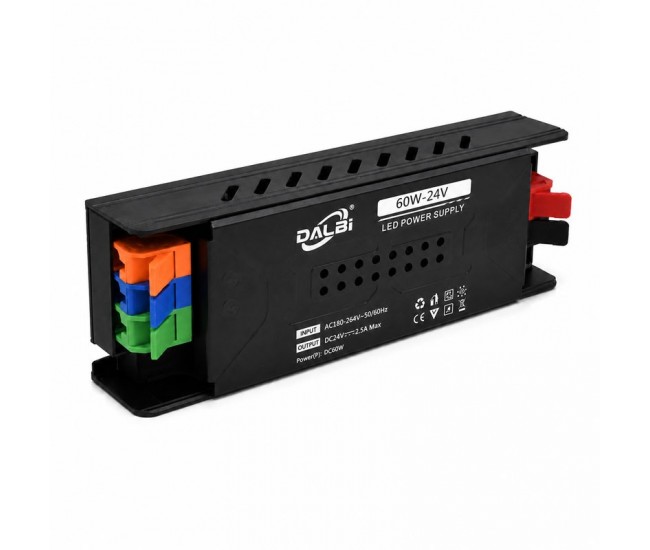 Sursa Alimentare LED 24V 60W 2.5A Slim cu Conectare Rapida Push-In DALBI