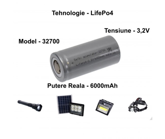 Acumulator LifePo4 - 32700 / 3,2V-6000mAh