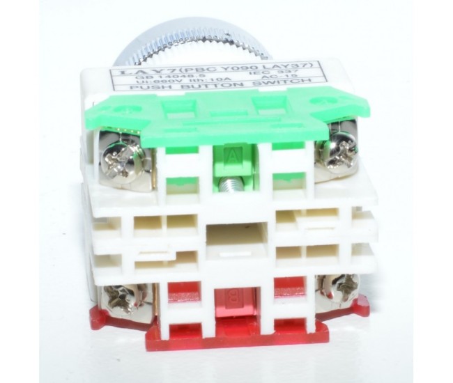 Intrerupator Push Motor LAY-7 Verde
