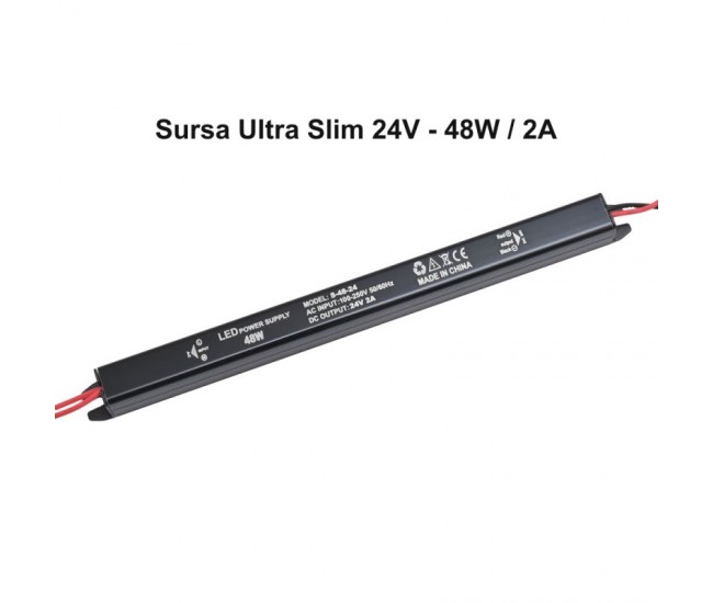 Sursa de Alimentare 24V-48W / 2A - Ultra Slim Black