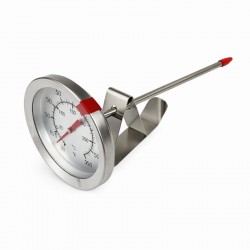 Termometru Metalic Analog cu Tija pentru Temperaturi Inalte pană la 300 grade Celsius cu Tija 120 mm – Cuptoare si HoReCa