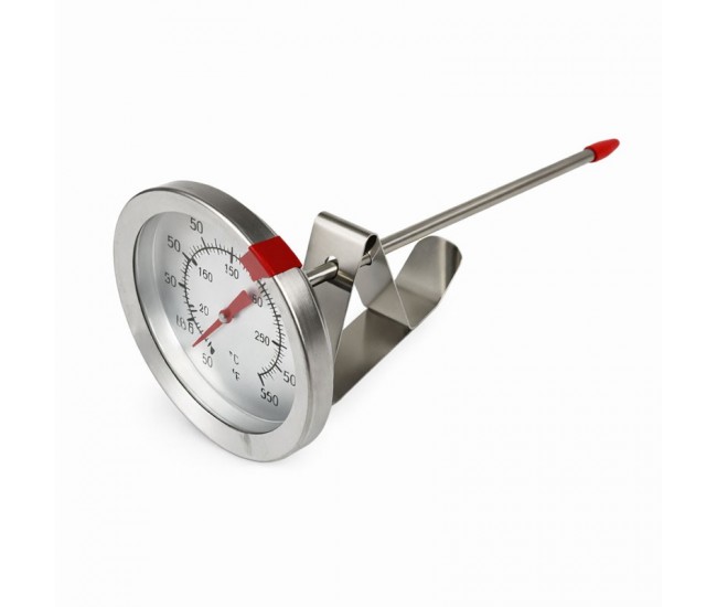 Termometru Metalic Analog cu Tija pentru Temperaturi Inalte pană la 300 grade Celsius cu Tija 120 mm – Cuptoare si HoReCa