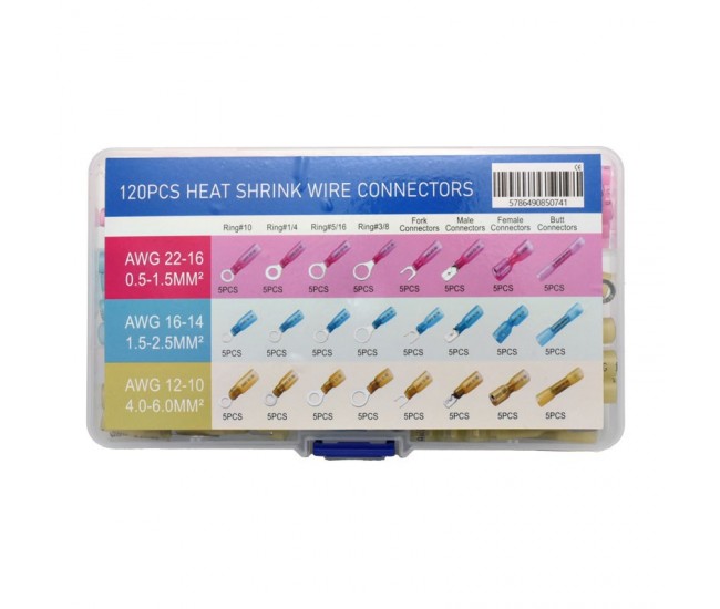 Conectori Waterproof Termocontractabili pentru Fire AWG / 120buc/Set