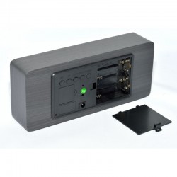 Ceas 1292 Mare, Lemn Negru-Led Verde 21x9x4,8cm Ceas 1292 Mare, Lemn Negru-Led Verde 21x9x4,8cm