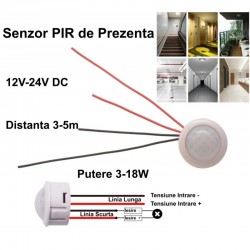 Senzor Pir 12-24V DC cu 4 Fire 25x20mm Senzor Pir 12-24V DC cu 4 Fire 25x20mm