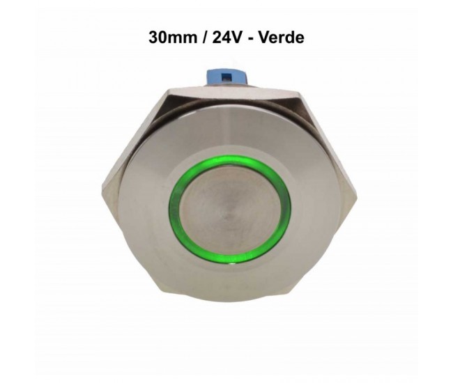 Push Buton 30mm/24V Led Verde