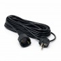 Prelungitor negru 3x1,5mm², lungime 5m, cu stecher si cupla cauciucata, 250V AC 10A, 2500W