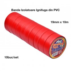 Banda Izolier Rosie 19mm x 10m - Set/10buc Banda Izolier Rosie 19mm x 10m - Set/10buc