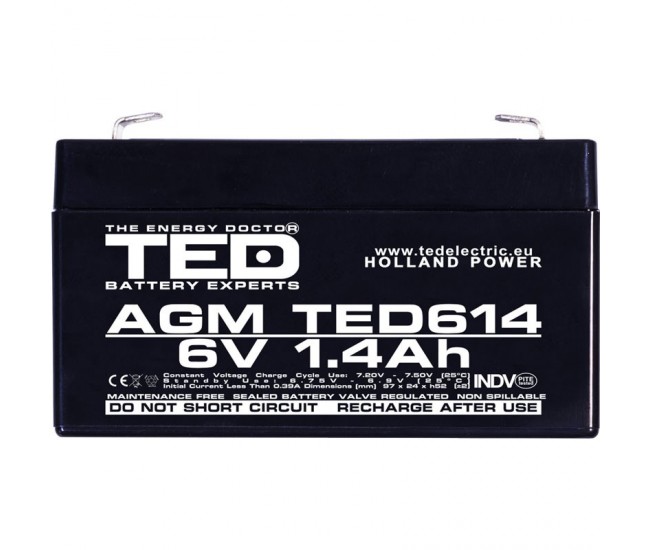 Acumulator Plumb - Acid 6V-1,4A AGM - TED