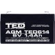 Acumulator Plumb - Acid 6V-1,4A AGM - TED
