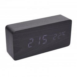 Ceas 1299 Lemn Negru si Led Alb, 15x7x4cm Ceas 1299 Lemn Negru si Led Alb, 15x7x4cm