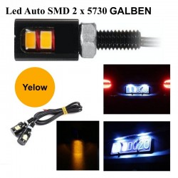 Led Auto 12mm / 12V / GALBEN, 2 Buc/Set Led Auto 12mm / 12V / GALBEN, 2 Buc/Set