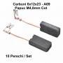 Perii Colectoare Carbuni 6x12x23 / A69 cu Papuc M 4,8mm Cot / 10Set/Punga