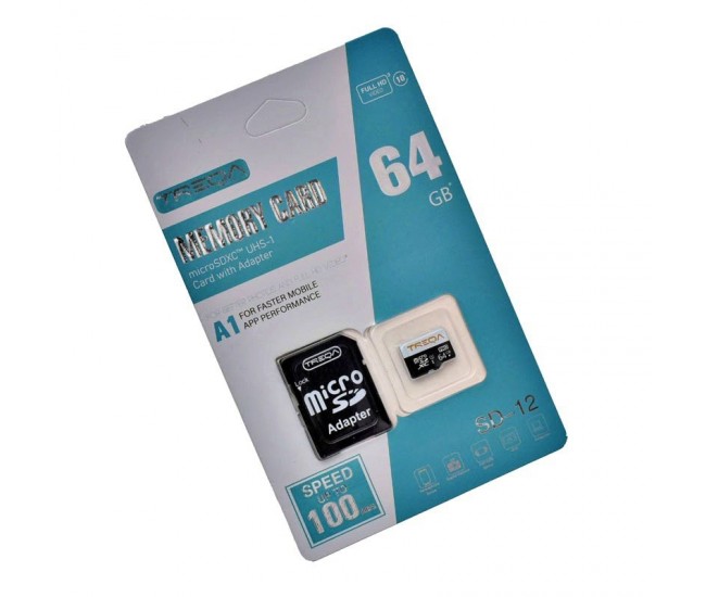 Card Micro SDXC 64GB, Memorie PRO Full HD Video, Performanta UHS A1, SPEED UP TO 100MB/S