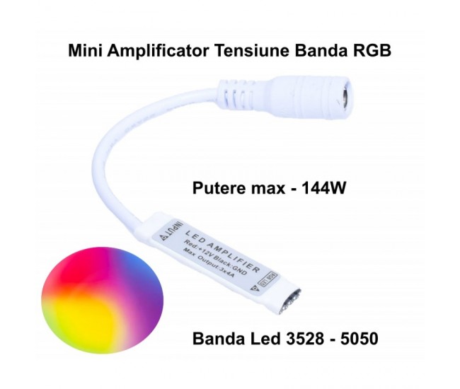 Mini Amplificator RGB cu Mufa DC